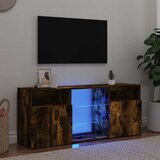 Maison Chic TV omarica - TV stojalo - Televizijska omarica z LED lučkami dimljeni hrast 120x30x50 cm, (21702022) | Shoptok.si
