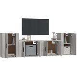 vidaXL Komplet TV omaric 4-delni siva sonoma inženirski les | Shoptok.si