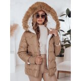DStreet Kurtka damska zimowa SNOWMISS pikowana beżowa z kapturem | shoptok.hr