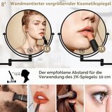 BTREMARY stensko kozmetično ogledalo 1x/7x, 20,3 cm, črno | Shoptok.si
