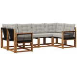 vidaXL Zunanja garnitura za sedenje 6 pcs Naravna in svetlo siva, (5000280387) | Shoptok.si