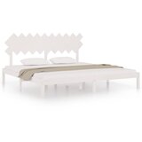 Maison Chic Posteljni okvir - Dvoposteljna postelja - Zakonska postelja bel 200x200 cm iz trdnega lesa-J3003, (21772167) | Shoptok.si