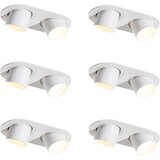QAZQA Set van 6 inbouwspots wit GU10 35mm kantelbaar 2-lichts - Installa | Shoptok.si