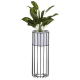 saksija LOFT 55x20 cm crna/bela