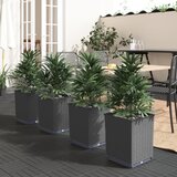 vidaXL Visoki lonci 4 kosi črni 30x30x37 cm polipropilen Cene