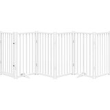 vidaXL Ograda za pse z vrati zložljiva 6 panelov bela 300cm jelka | Shoptok.si
