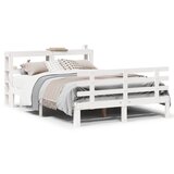 Furnova Posteljni okvir z vzglavjem brez vzmetnice bel 160x200 cm, (21943738) | Shoptok.si