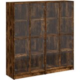 Maison Chic Knjižna omara - Knjižni regal z vrati dimljeni hrast 136x37x142 cm inž. les, (21726110) Cene