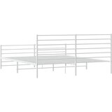  Metalni okvir kreveta uzglavlje i podnožje bijeli 193x203 cm | shoptok.hr