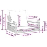 vidaXL Klupa za ljuljanje s jastucima bež 63x62x40 cm od poliratana | shoptok.hr