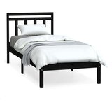  Okvir za krevet od masivnog drva crni 75 x 190 cm UK 2FT6 mali | shoptok.hr