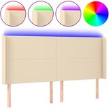  LED uzglavlje krem 203 x 16 x 118/128 cm od tkanine | shoptok.hr