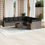 Maison Chic Seti vrtnega pohištva - Vrtna garnitura - Vrtni pohištvo set 11-delna z blazinami siv poli ratan, (21810268) | Shoptok.si