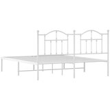 Metalni okvir za krevet s uzglavljem bijeli 183x213 cm | shoptok.hr