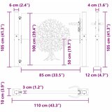  Vrtna vrata Crna 110 x 105 cm Čelik s praškastim premazom | shoptok.hr
