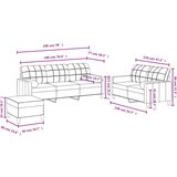  3-dijelni set sofa s jastucima svjetložuti od tkanine | shoptok.hr