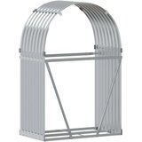 vidaXL Nosilec za polena srebrn 80x45x120 cm pocinkano jeklo | Shoptok.si