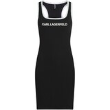 Karl Lagerfeld Kratke obleke Essential Logo Beach B2W46087 Črna Cene