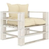 Maison Chic Vrtni kavč - Zunanji kavč iz palet s krem blazinami lesen, (22043779) | Shoptok.si