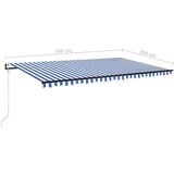  Avtomatska tenda LED + senzor 500x300 cm modra in bela, (20728813) | Shoptok.si