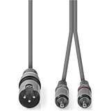Nedis COTH15200GY15, Balansirani audio kabl, XLR 3-pinski muški, 2x RCA muški, Niklovani, 1,50 m, PVC Cene