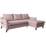 Miuform nežno rožnata kotna raztegljiva sedežna garnitura Charming Charlie, desni kot | Shoptok.si