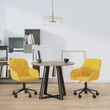 Maison Chic Vrtljiv Jedilni stoli - Vzorci stoli 2 kosa rumen žamet A1642, (22031287) | Shoptok.si