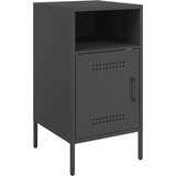  The Living Store Nočna omarica črna 36x39x68 cm hladno valjano jeklo - Nočna Omarica, (21496400) | Shoptok.si