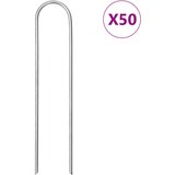 vidaXL Talni klin v obliki črke U 50 kosov 15x3,5 cm pocinkano jeklo | Shoptok.si