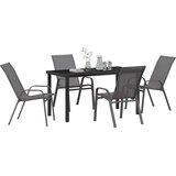  Vrtni set za objed 5 pcs Siva i crna Čelik s prahom | Eponuda.com