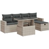 vidaXL 6-dijelni set vrtnih sofa od poliratana s jastucima svjetlosivi | shoptok.hr