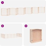  Vrata za pse s vratašcima 12 panela sklopiva 960 cm drvo topole Smeđa 80 x 90 x 2 cm | shoptok.hr