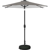 vidaXL Suncobran za vrt s LED svjetlima i postoljem 230 x 230 cm - Crno i bijelo 2 3 x 2 3 m | shoptok.hr