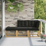 3 3 kom. Sekcionalna sofa Masivno bagremovo drvo, Tekstilen Cijene