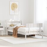 vidaXL Posteljni okvir brez vzmetnice bel 90x190 cm trdna borovina Cene