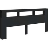  LED uzglavlje crno 220x18,5x103,5 cm konstruirano drvo | shoptok.hr