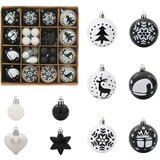  Set Božićnih Ukrasnih Kuglica 40 pcs Crna i bijela Plastika | shoptok.hr