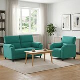  Set sofe 2 pcs Tirkizna Baršun - Tirkizna 1-Sjedalo + 2-Sjedalo (120 cm) Cijene