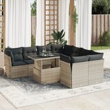 vidaXL 9-dijelni set vrtnih sofa od poliratana s jastucima svjetlosivi | shoptok.hr