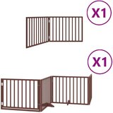 vidaXL Vrata za pse s vratašcima 6 panela sklopiva 480 cm drvo topole | shoptok.hr