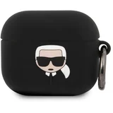 Ohišje za slušalke Airpods za Airpods 3 v silikonu z obročem, Črna, (5000075485)