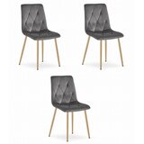  Stolica LIBRA - Tamno Sivi Baršun / Drvene Noge x 3 | shoptok.hr