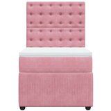 Box spring krevet s madracem ružičasti 80 x 200 cm baršunasti | shoptok.hr