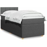  Okvir kreveta s oprugama i madrac tamnosivi 80x200cm od tkanine | shoptok.hr
