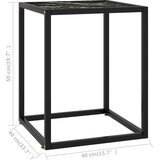  Stolić za kavu crni s crnim mramornim staklom 40 x 40 x 50 cm | Shoptok.si