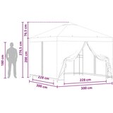  Vrtna sjenica sa stranicama 3 x 3 m Smeđa Poliester i čelik 190 - Smeđa s 4 bočna zida | shoptok.hr