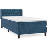 Box spring krevet s madracem tamnoplavi 90x200 cm baršunasti | shoptok.hr