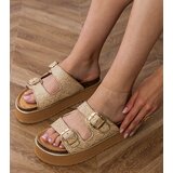 D/CEO Beige-silver sandals with buckles on straps Orinos | shoptok.hr