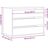  Kutna komoda s ladicama boja hrasta sonome 80x41x58 cm drveni | shoptok.hr