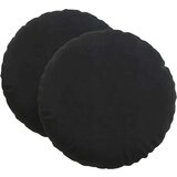 vidaXL Sedežne blazine 2 pcs Črna Ø80 x 29 cm Žamet | Shoptok.si